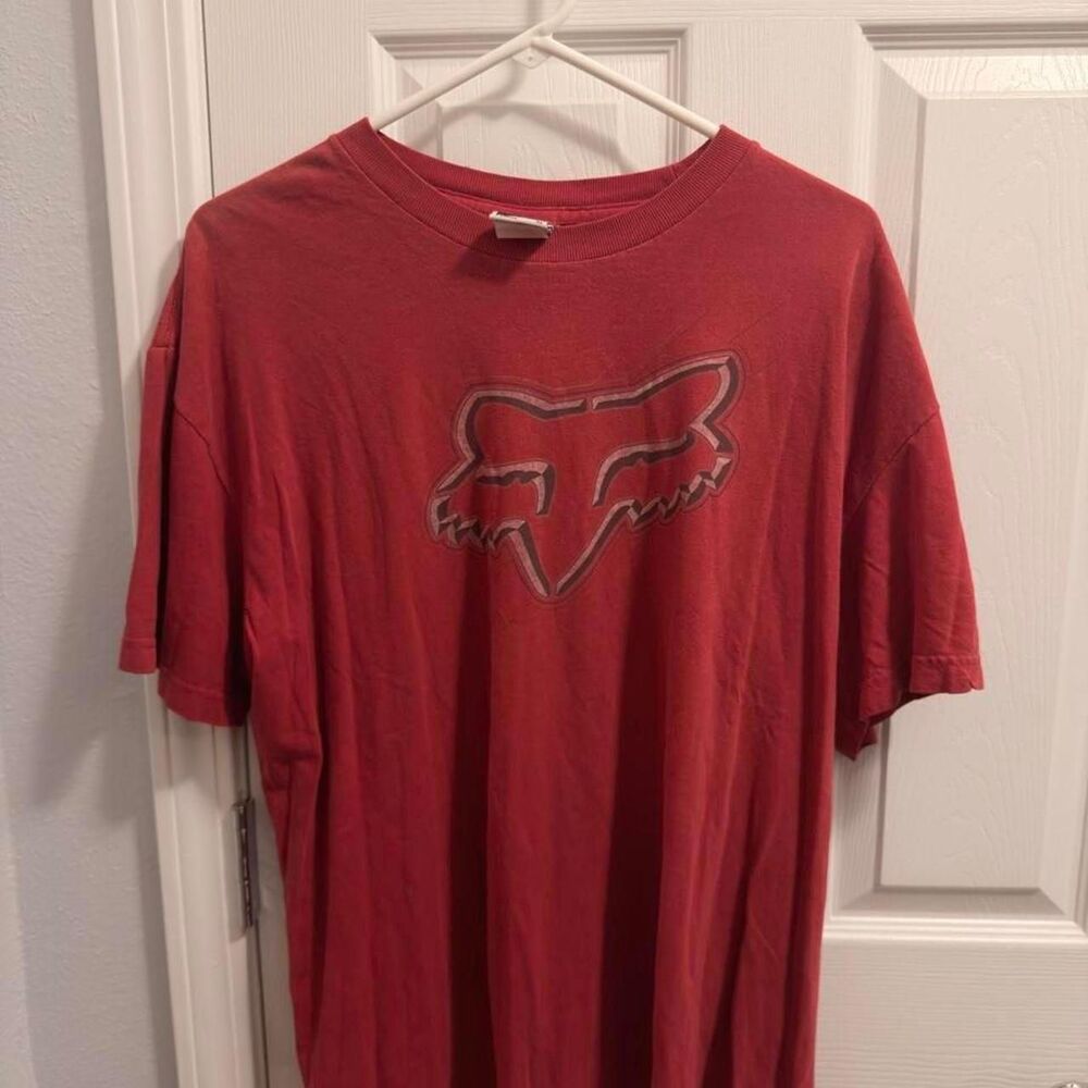 Fox-racing Men's Red and Pink T-shirt
